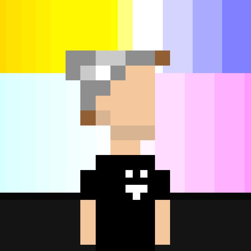 An image of band member Josh using an 8-bit video game style